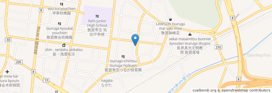 Mapa de ubicacion de 敦賀市立敦賀児童館 en Japón, Prefectura De Fukui, 敦賀市.