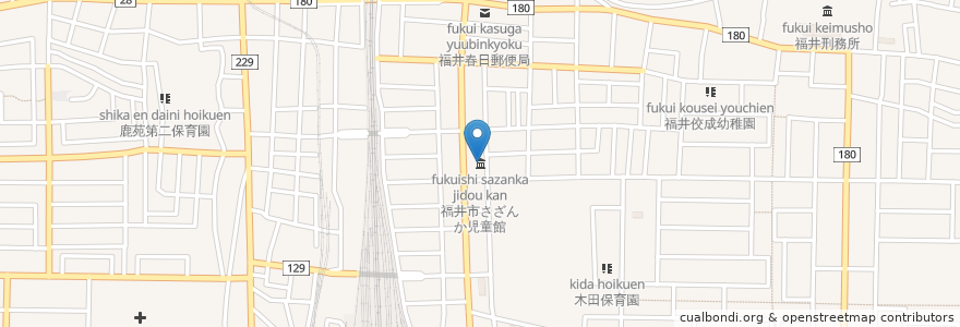 Mapa de ubicacion de 福井市さざんか児童館 en Japão, 福井県, 福井市.