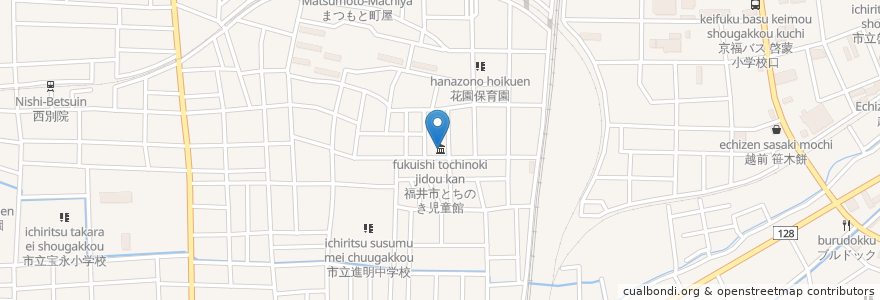 Mapa de ubicacion de 福井市とちのき児童館 en Japón, Prefectura De Fukui, 福井市.