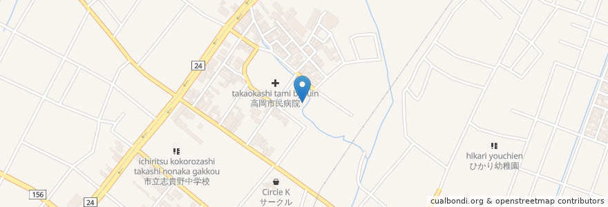 Mapa de ubicacion de 高岡市民病院 en Japão, 富山県, 高岡市.