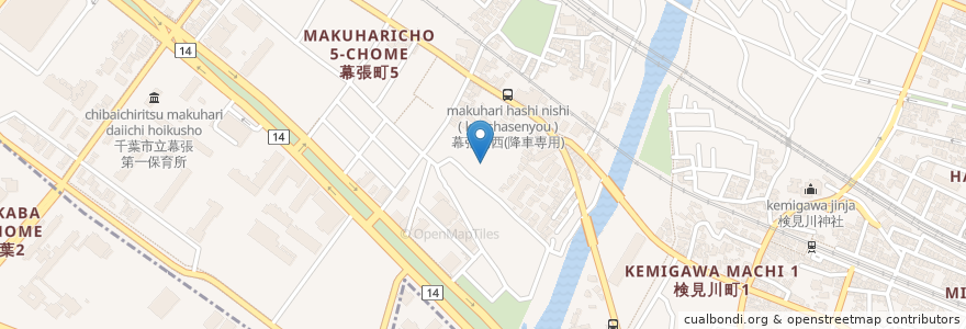 Mapa de ubicacion de まくはりの郷在宅介護支援センター en Japan, Chiba Prefecture, Chiba, Hanamigawa Ward.