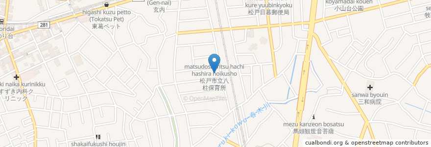 Mapa de ubicacion de ケアハウスサンセットホーム en Japan, Präfektur Chiba, 松戸市.