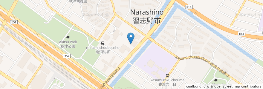 Mapa de ubicacion de ケアハウスヴィラ清和 en Japan, Chiba Prefecture, Narashino.