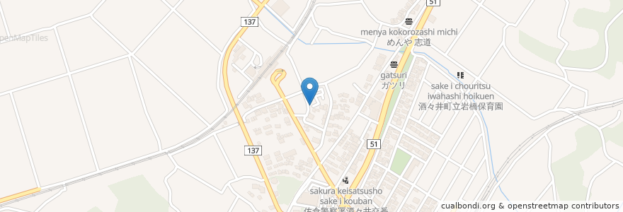 Mapa de ubicacion de 中川児童遊園 en 일본, 지바현, 印旛郡, 酒々井町.