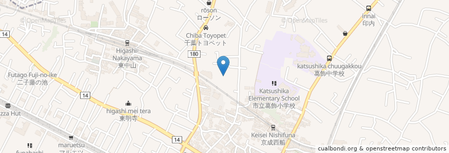 Mapa de ubicacion de 京葉学園 en ژاپن, 千葉県, 船橋市.