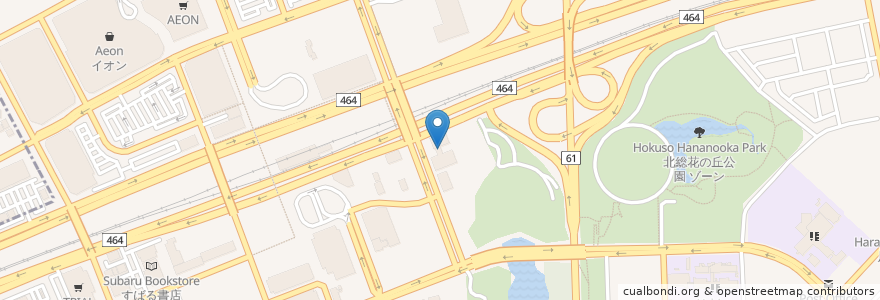 Mapa de ubicacion de 印西市中央駅前老人憩いの家 en اليابان, 千葉県, 印西市.