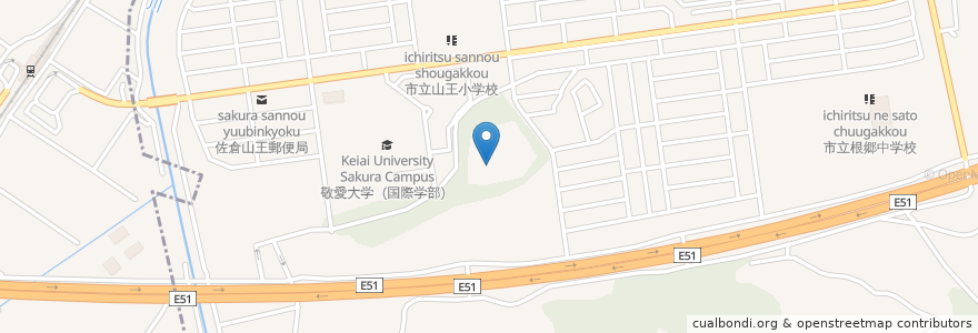 Mapa de ubicacion de 在宅介護支援センターはちす苑 en Япония, Тиба, 四街道市.