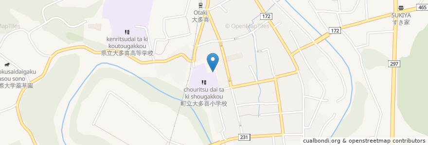 Mapa de ubicacion de 大多喜児童遊園 en 日本, 千葉県, 夷隅郡, 大多喜町.