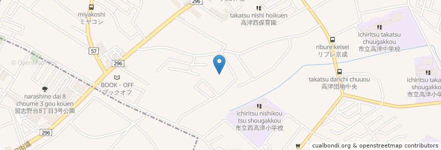 Mapa de ubicacion de 寿第１児童遊園 en 日本, 千葉県, 八千代市.