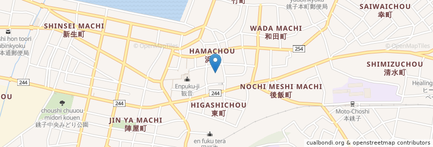 Mapa de ubicacion de 島田総合病院 en Japon, Préfecture De Chiba, 銚子市.