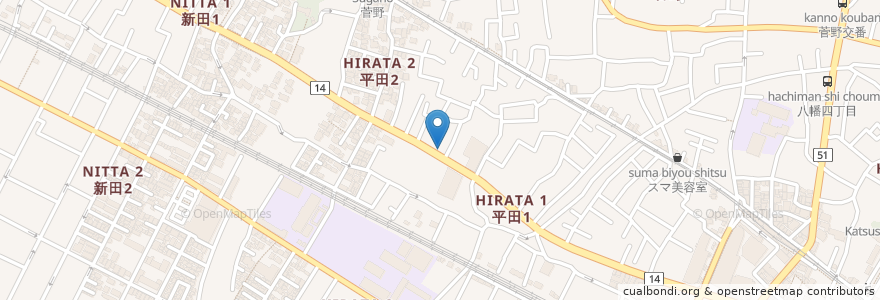 Mapa de ubicacion de アースサポート市川 en Japan, 千葉県, 市川市.