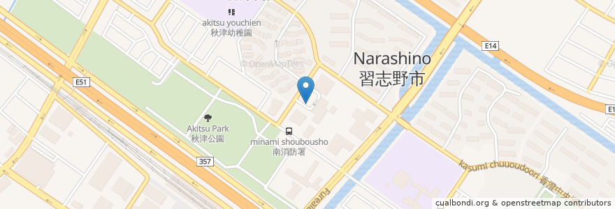 Mapa de ubicacion de 希望の家 en Japan, 千葉県, 習志野市.