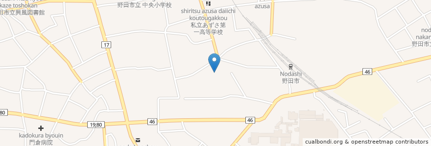 Mapa de ubicacion de 弁天谷津児童遊園 en 日本, 千葉県, 野田市.