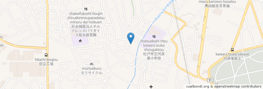Mapa de ubicacion de 日暮第２子どもの遊び場 en Jepun, 千葉県, 松戸市.