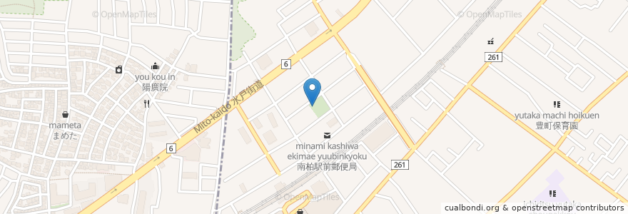 Mapa de ubicacion de 柏市南柏児童遊園 en Japón, Prefectura De Chiba, 柏市.