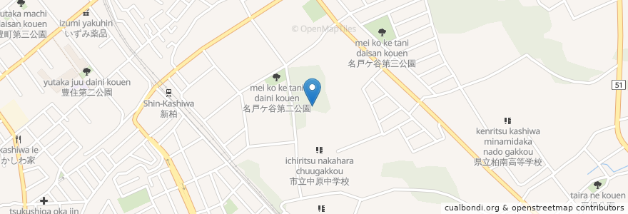 Mapa de ubicacion de 柏市立朋生園 en 日本, 千葉県, 柏市.