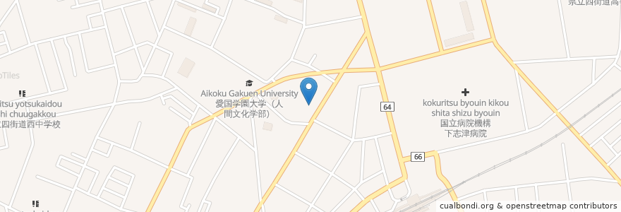 Mapa de ubicacion de 護国神社 en 日本, 千葉県, 四街道市.