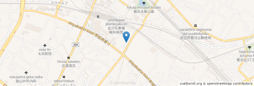 Mapa de ubicacion de 津田沼・鷲沼ヘルスステーション en Japan, Präfektur Chiba, 習志野市.