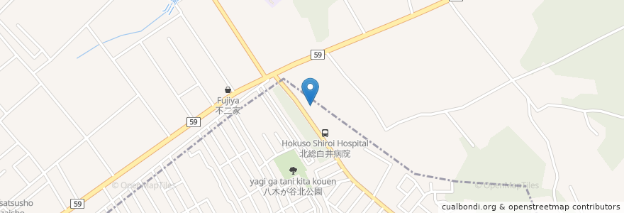 Mapa de ubicacion de 白井町富士在宅介護支援センター en Japón, Prefectura De Chiba, Shiroi.