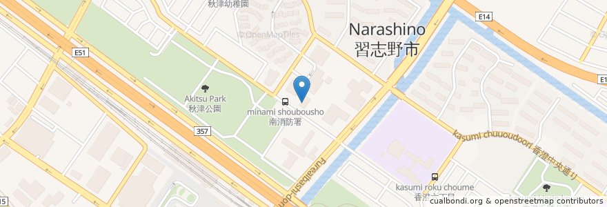 Mapa de ubicacion de 知的障害者更生施設あきつ園 en 日本, 千葉県, 習志野市.