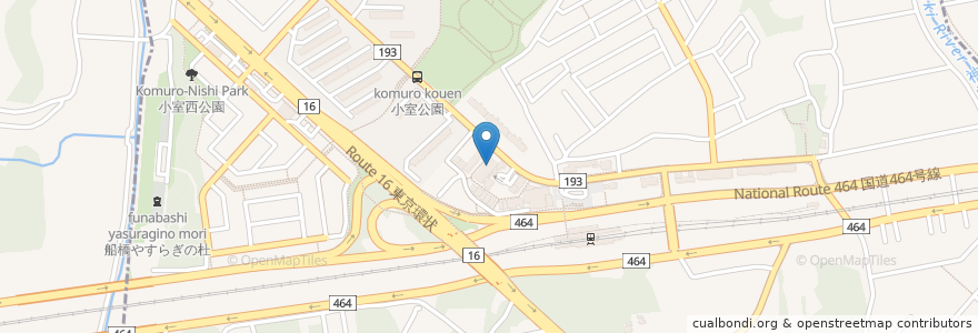 Mapa de ubicacion de 船橋市老人憩の家(小室児童ホーム併設) en Giappone, Prefettura Di Chiba, 船橋市.