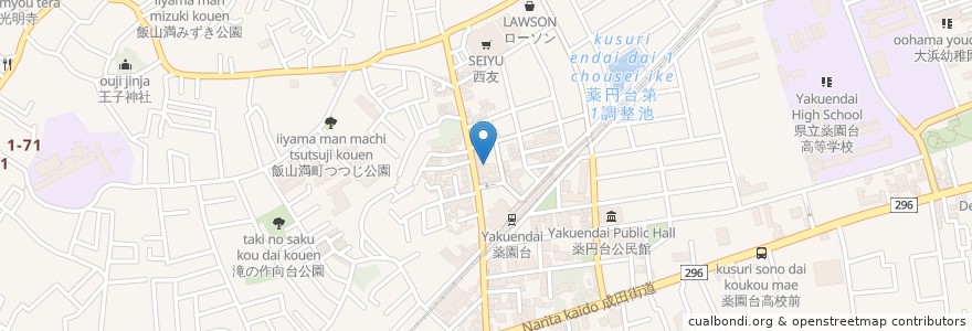 Mapa de ubicacion de 薬円台花輪在宅介護支援センター en اليابان, 千葉県, 船橋市.