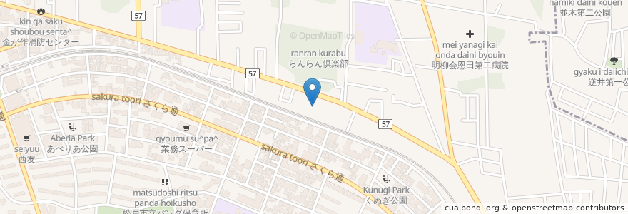 Mapa de ubicacion de 西ケ沢こどもの遊び場 en Japonya, 千葉県, 松戸市.