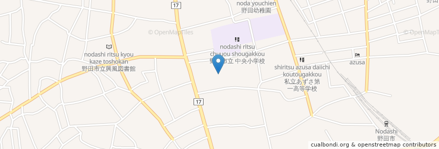 Mapa de ubicacion de 野田児童遊園 en ژاپن, 千葉県, 野田市.