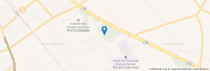 Mapa de ubicacion de 野田市立山崎子ども館 en 日本, 千葉県, 野田市.