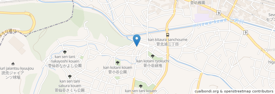 Mapa de ubicacion de (株)ベネッセケアベネッセホームくらら稲田堤 en Japon, Préfecture De Kanagawa, Kawasaki, Tama-Ku.