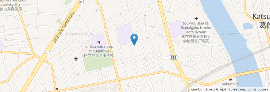 Mapa de ubicacion de かがやけ第２共同作業所 en Jepun, 東京都, 葛飾区.