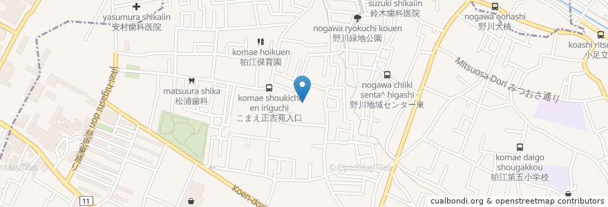 Mapa de ubicacion de こまえ正吉苑 en Giappone, Tokyo, 狛江市.