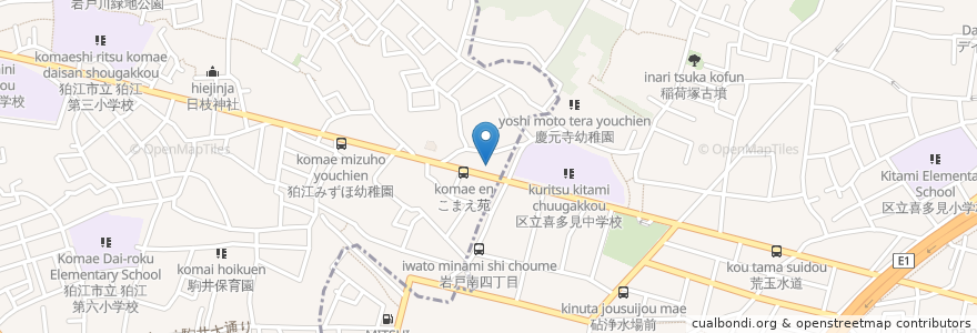 Mapa de ubicacion de こまえ苑 en اليابان, 東京都, 世田谷区.