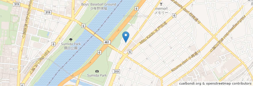 Mapa de ubicacion de さくら橋コミュニティセンター en 日本, 东京都/東京都, 墨田区.