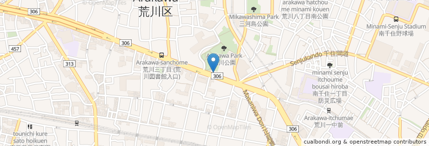 Mapa de ubicacion de さくら荒川ハウス en Japonya, 東京都.