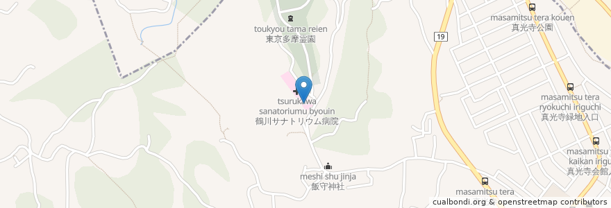 Mapa de ubicacion de しんこうじ在宅介護支援センター 鶴川サナトリウム病院 en Japão, Tóquio, 町田市.