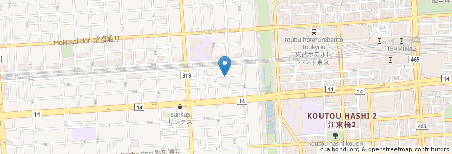 Mapa de ubicacion de すみだふれあいセンターことぶき作業所 en 日本, 東京都, 墨田区.