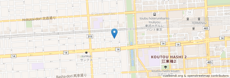 Mapa de ubicacion de すみだふれあいセンター福祉作業所 en ژاپن, 東京都, 墨田区.