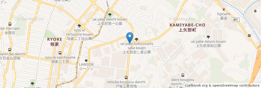 Mapa de ubicacion de であい en Japan, Kanagawa Prefecture, Yokohama, Totsuka Ward.