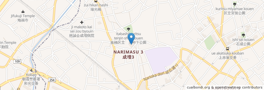 Mapa de ubicacion de なりますいこいの家 en 日本, 埼玉県, 和光市, 板橋区.