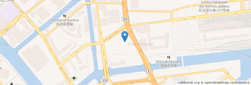 Mapa de ubicacion de のびのび共同作業所大地 en Japão, Tóquio, 江東区.