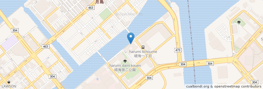 Mapa de ubicacion de はるみ在宅介護支援センター en 日本, 東京都, 江東区, 中央区.