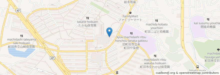 Mapa de ubicacion de ふれあいくぬぎ館(木曽山崎) en Japan, Tokio, 町田市.