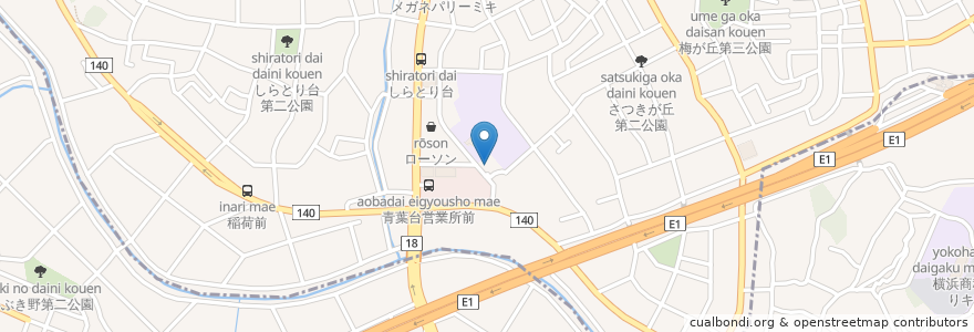 Mapa de ubicacion de みどり福祉会　ひかり苑 en Japão, 神奈川県, 横浜市, 緑区, 青葉区.