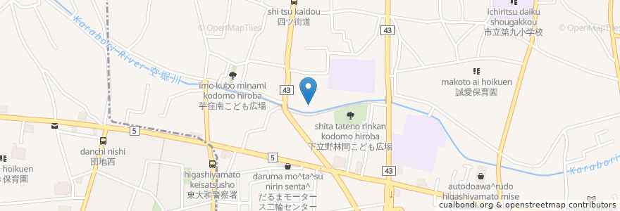 Mapa de ubicacion de れんげ学園 en 日本, 東京都, 東大和市.
