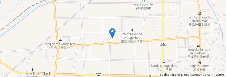 Mapa de ubicacion de アグネス園 en 日本, 神奈川県, 平塚市.