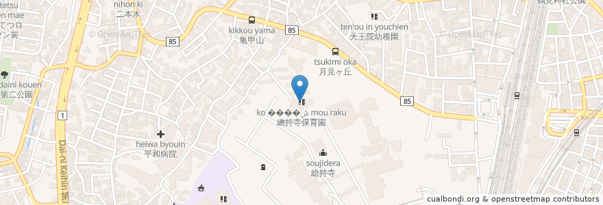 Mapa de ubicacion de アーサマ總持寺 en 日本, 神奈川県, 横浜市, 鶴見区.