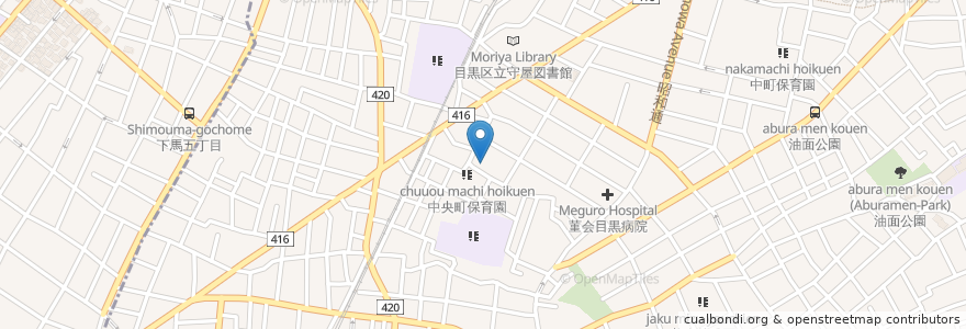 Mapa de ubicacion de グラニー学芸大・目黒 en 日本, 東京都, 目黒区.