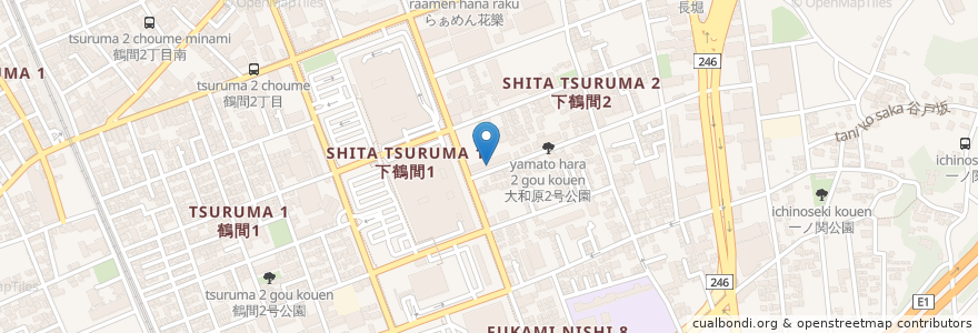Mapa de ubicacion de グランダ鶴間・大和 en Japón, Prefectura De Kanagawa, 大和市.