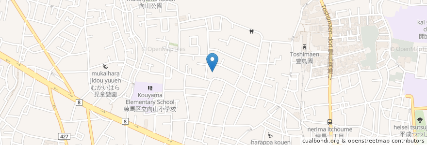 Mapa de ubicacion de シルバーヴィラ向山 en Japan, 東京都, 練馬区.